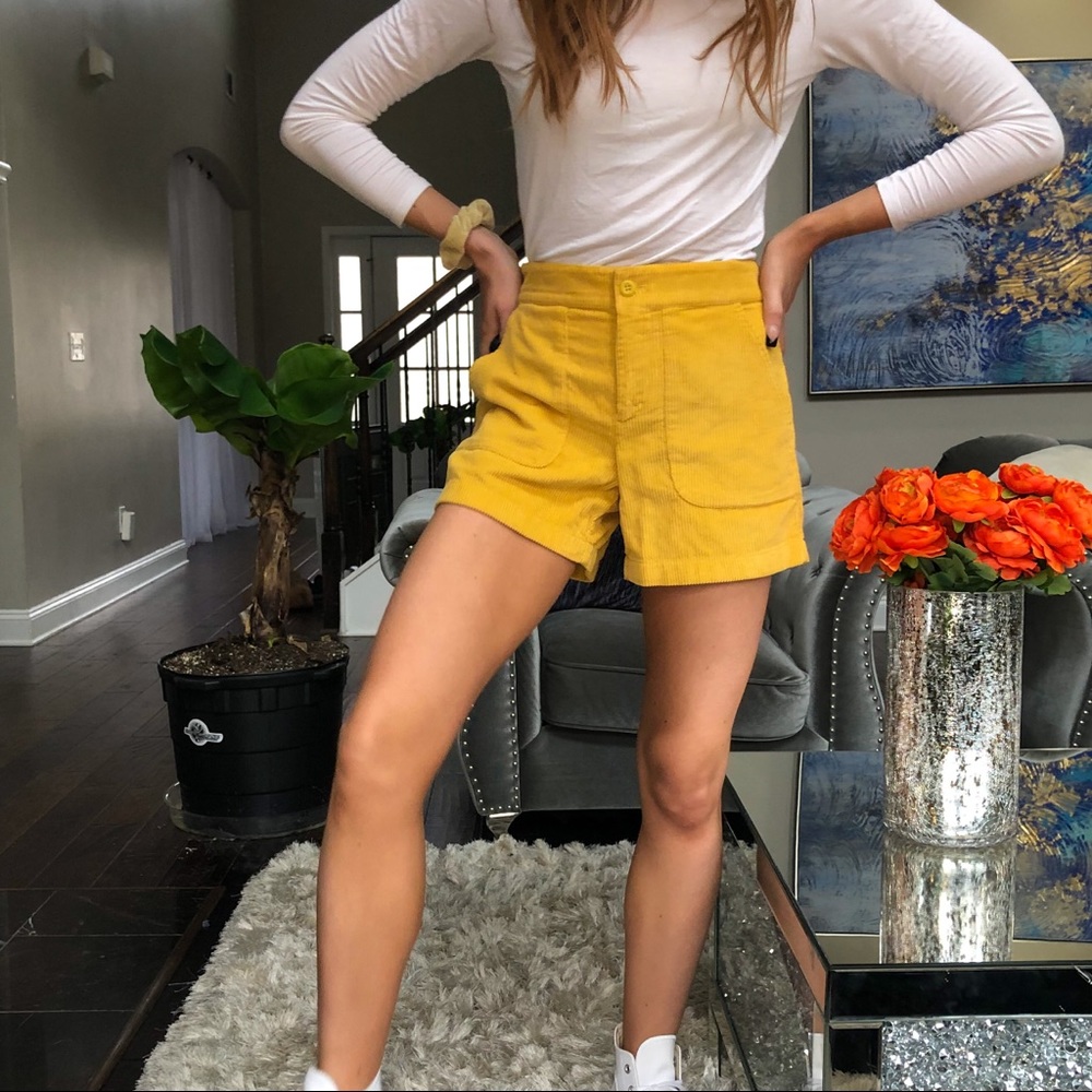 Yellow Corduroy Shorts